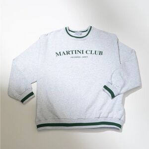 Uncommon James Light Gray Crewneck with Dark Green Accents